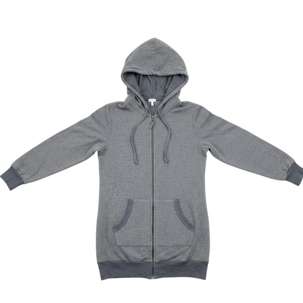 Splendid Full Zip Hoodie Small Gray Colorblock Made in USA Long Sleeve Jacket